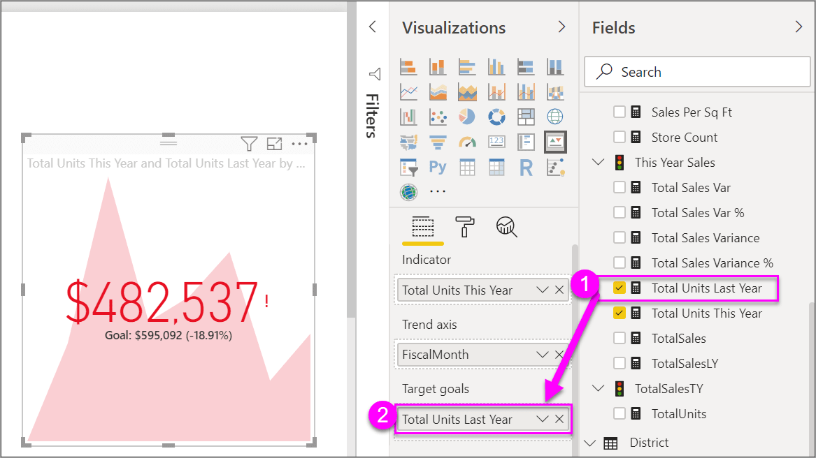 PowerBI KPI: Adding Goals